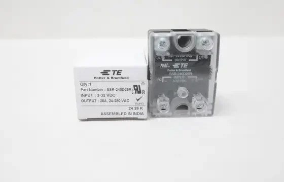 POTTER BRUMFIELD SSR-240D25R SOLID STATE RELAY 25A AMP 24-280V-AC 3-32V-DC